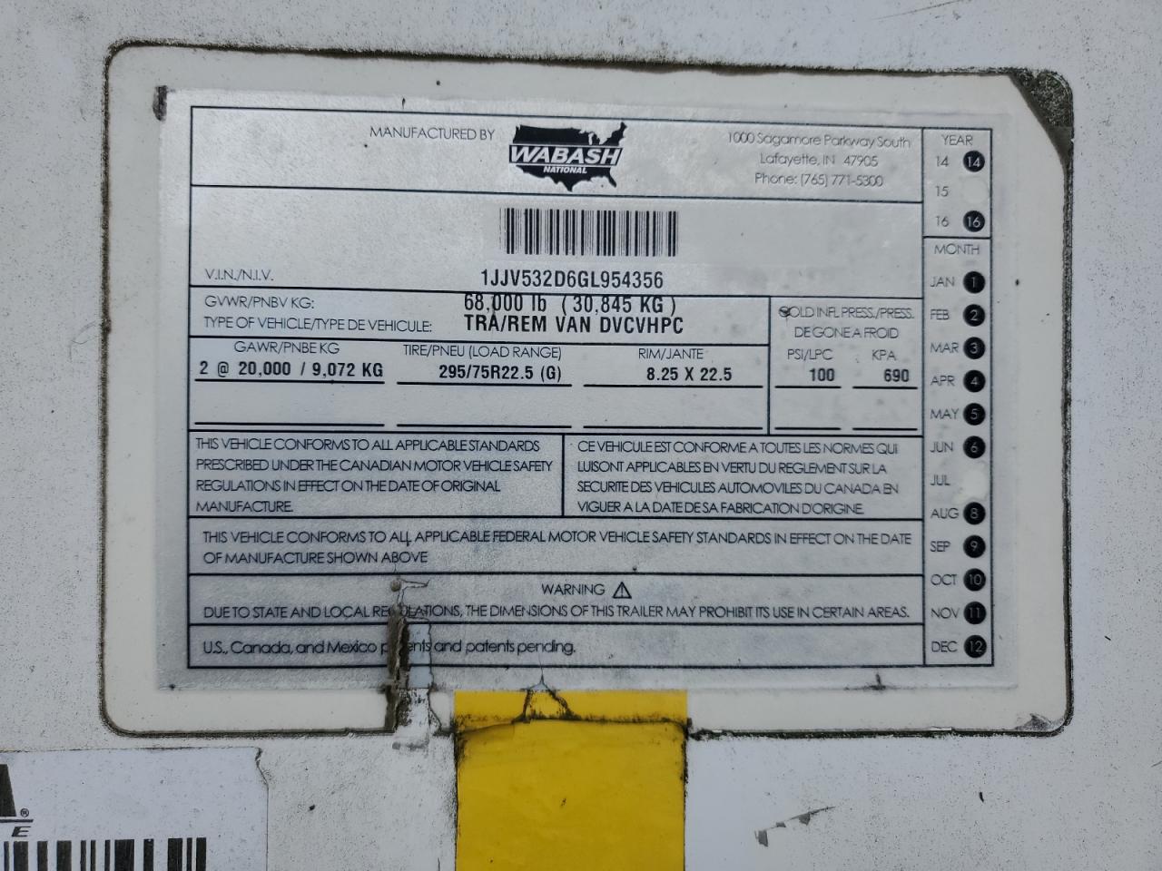 2016 UTILITY Trailer VIN 1JJV532D6GL954356 photo 10