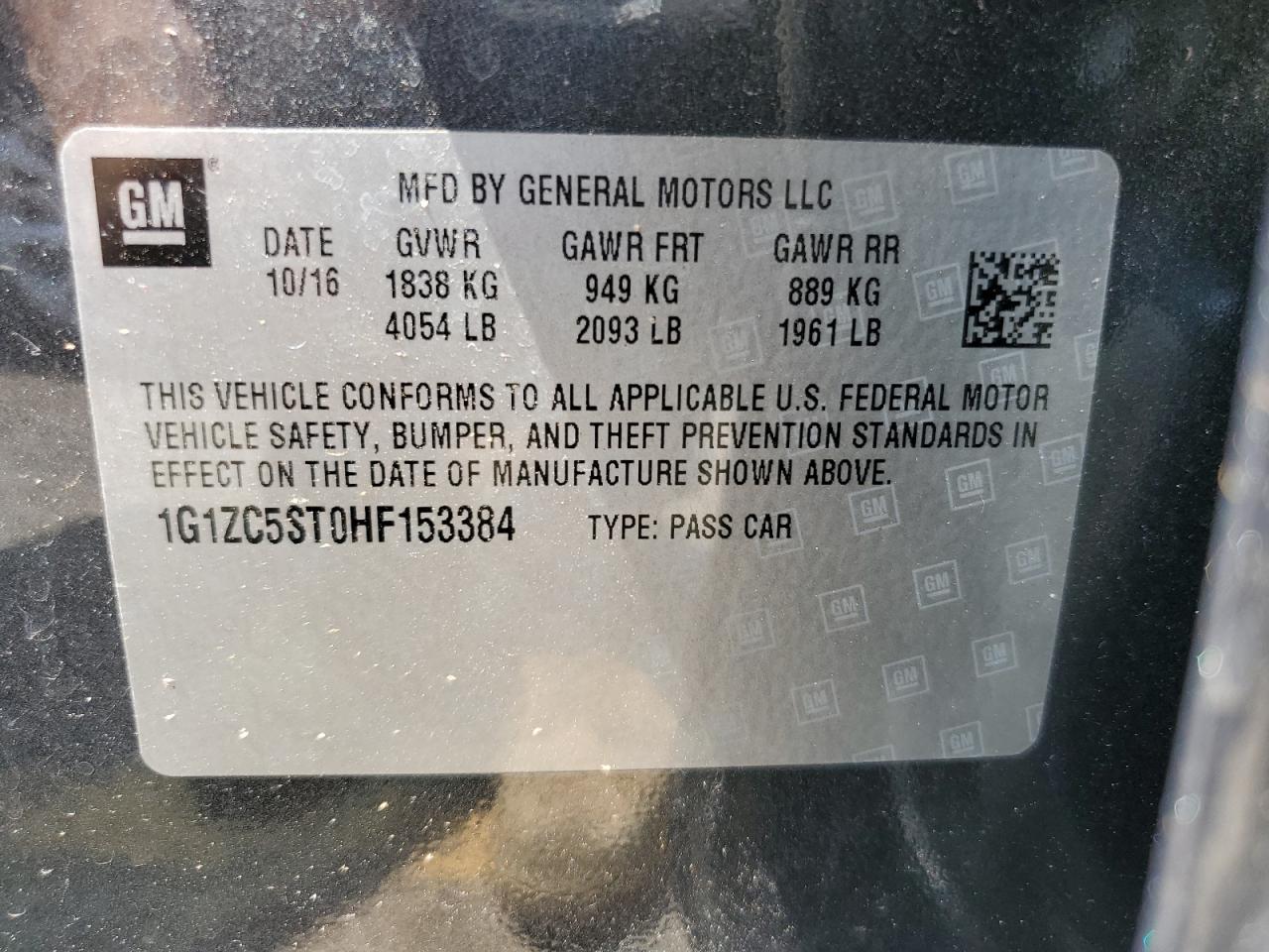 2017 Chevrolet Malibu ls VIN 1G1ZC5ST0HF153384 photo 12