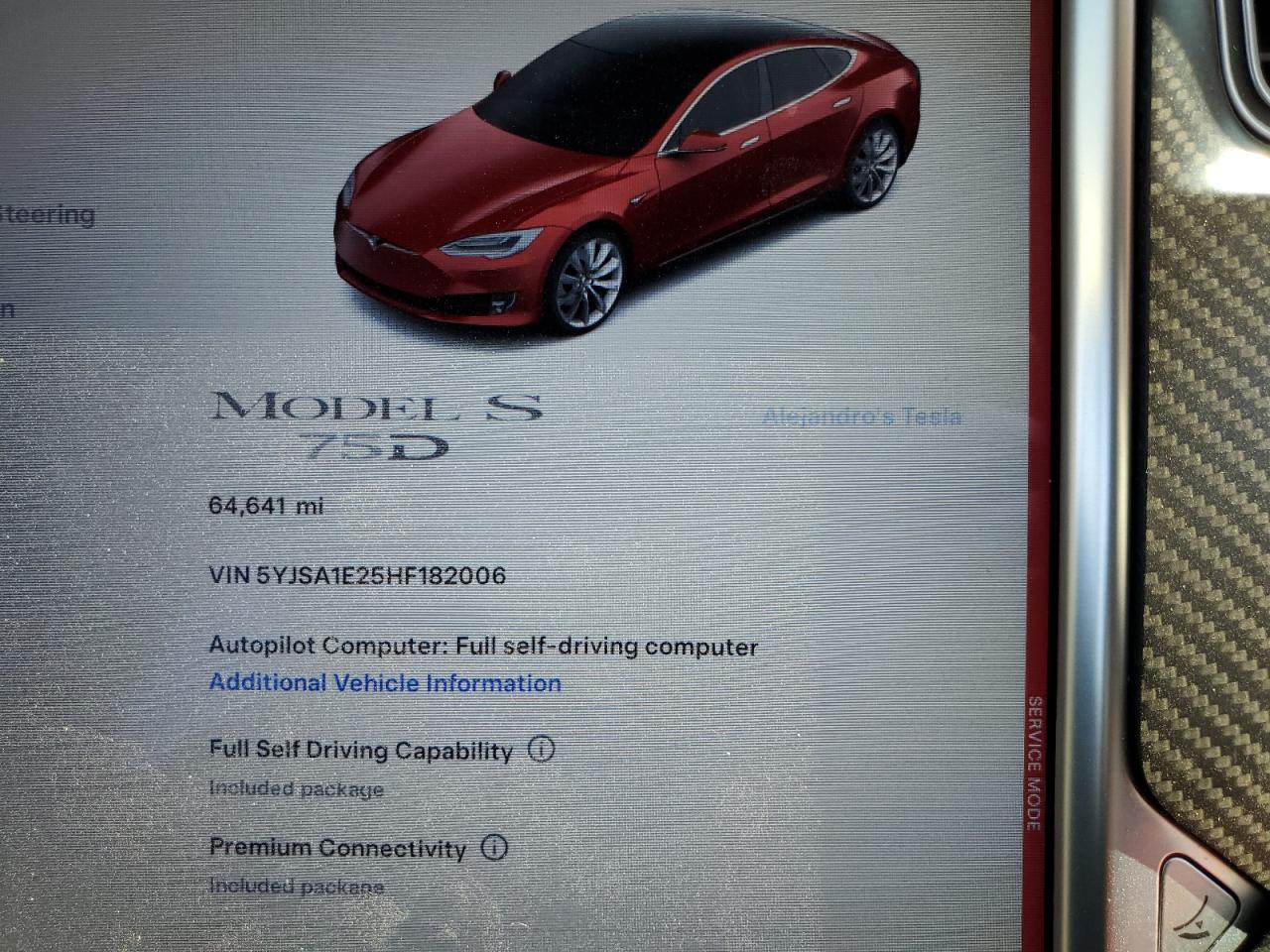 2017 TESLA Model s VIN 5YJSA1E25HF182006 photo 9