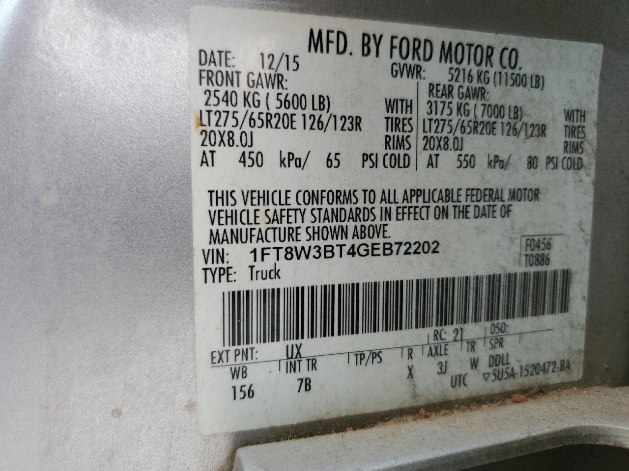 2016 Ford F350 VIN 1FT8W3BT4GEB72202 photo 12