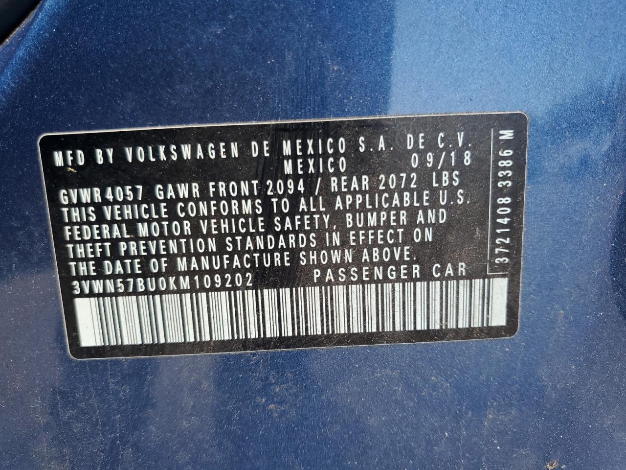 2019 VOLKSWAGEN Jetta VIN 3VWN57BU0KM109202 photo 12