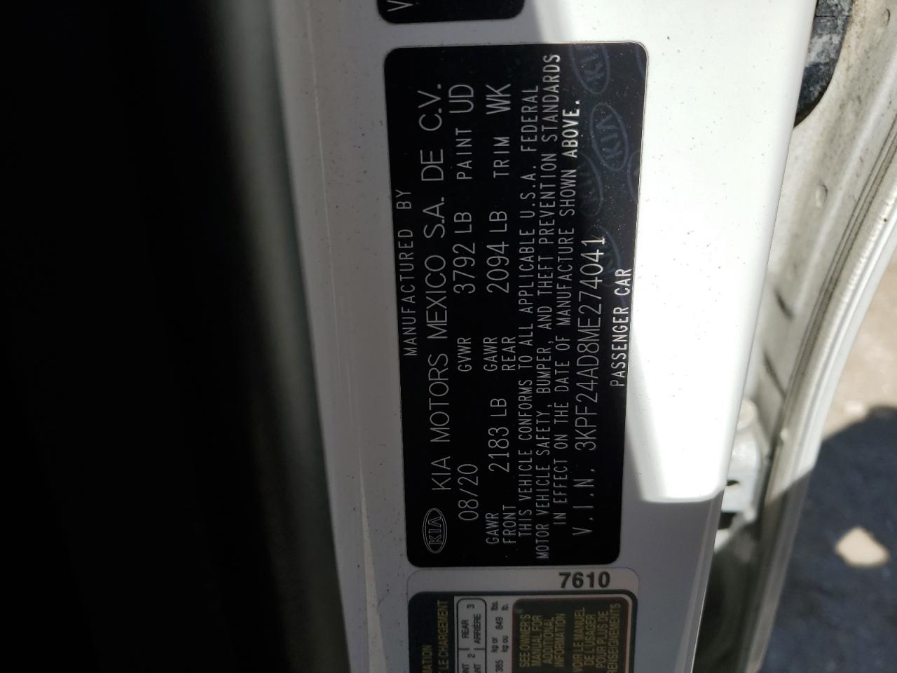 2021 KIA Forte VIN 3KPF24AD8ME274041 photo 12