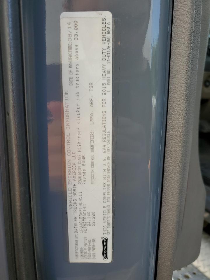 2015 FREIGHTLINER CASCADIA 125 VIN 1FUJGLBG6FLGL4511 photo 10