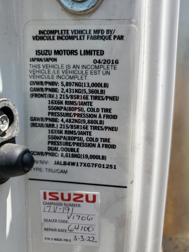 2016 ISUZU Npr VIN JALB4W17XG7F01251 photo 12
