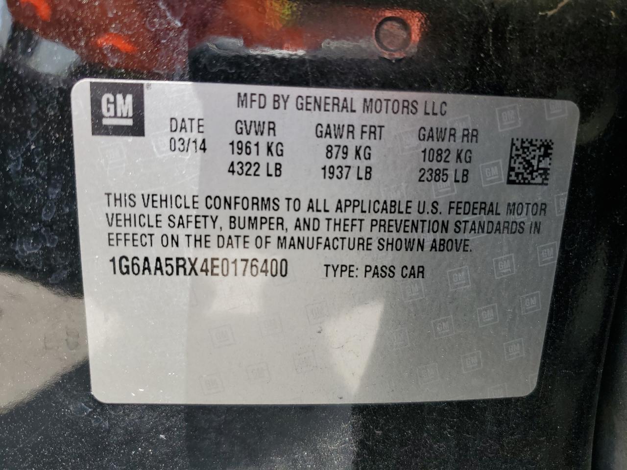 2014 CADILLAC Ats VIN 1G6AA5RX4E0176400 photo 12
