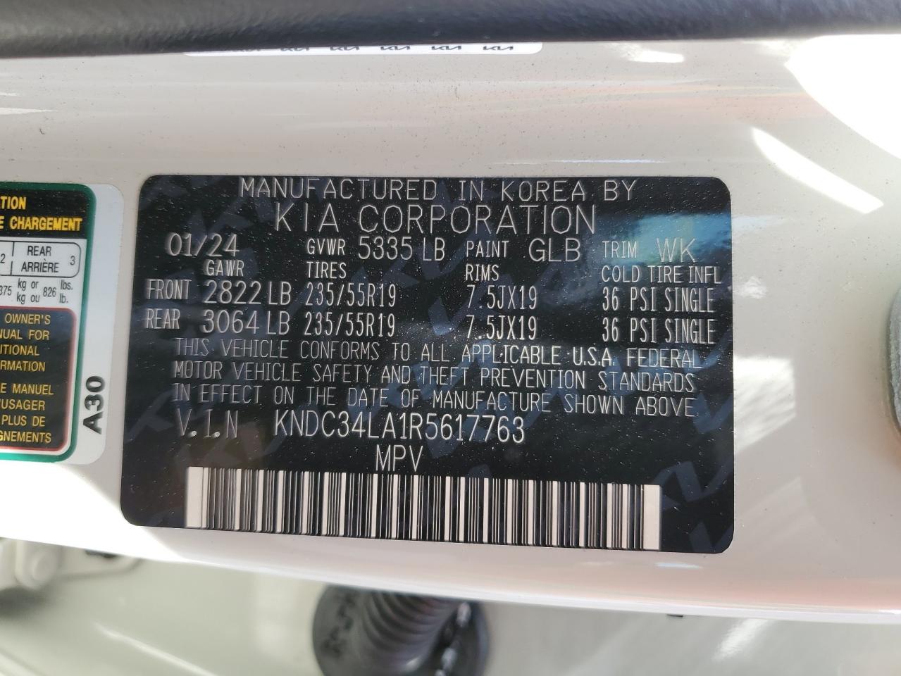 2024 KIA Ev6 light VIN KNDC34LA1R5617763 photo 12