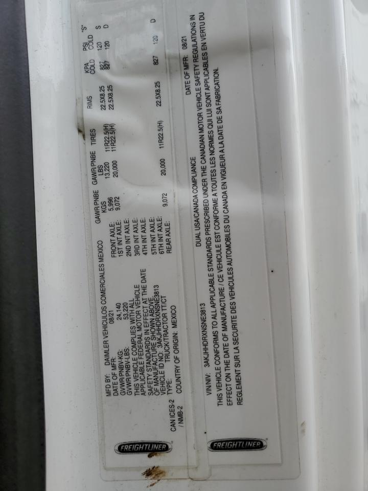 2022 FREIGHTLINER CASCADIA 126 VIN 3AKJHHDRXNSNE3813 photo 10
