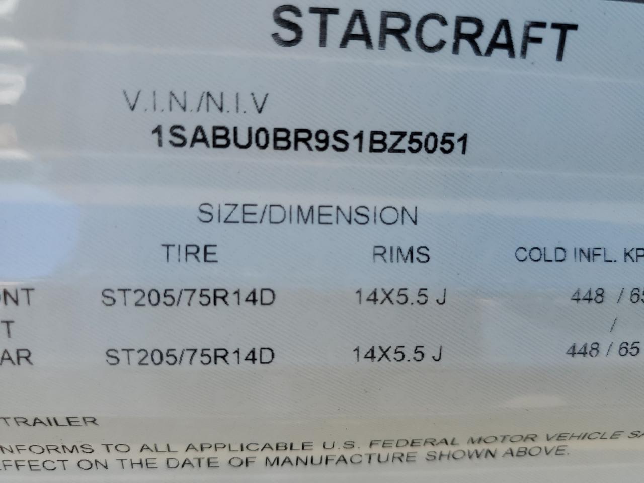 2025 STARCRAFT Autumn rid VIN 1SABU0BR9S1BZ5051 photo 10