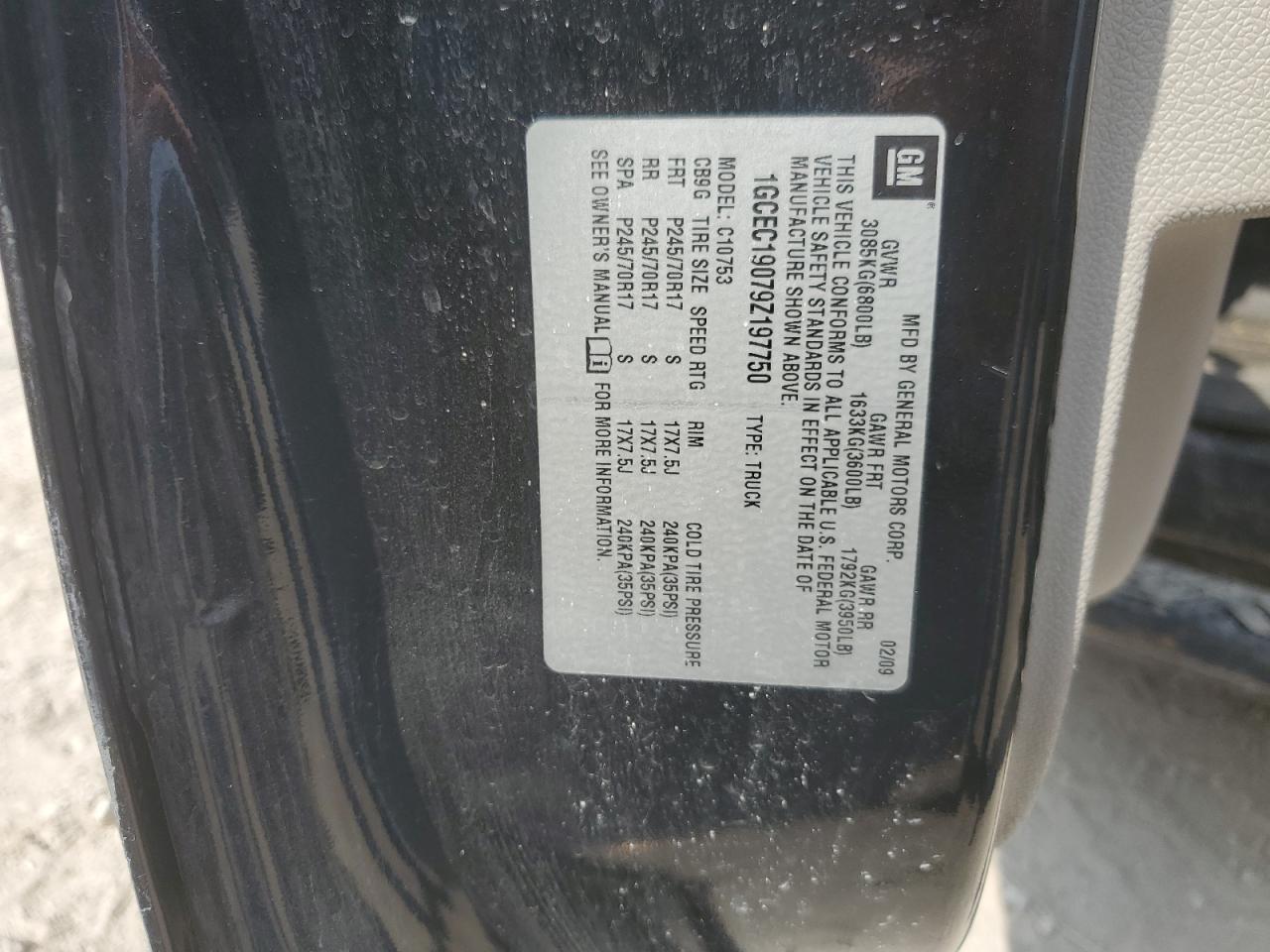 2009 Chevrolet All models VIN 1GCEC19079Z197750 photo 12