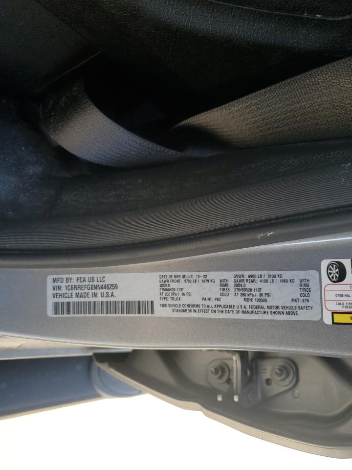2022 RAM 1500 VIN 1C6RREFG0NN446259 photo 12