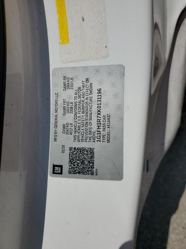 2019 Chevrolet Camaro VIN 1G1FH1R7XK0131196 photo 12