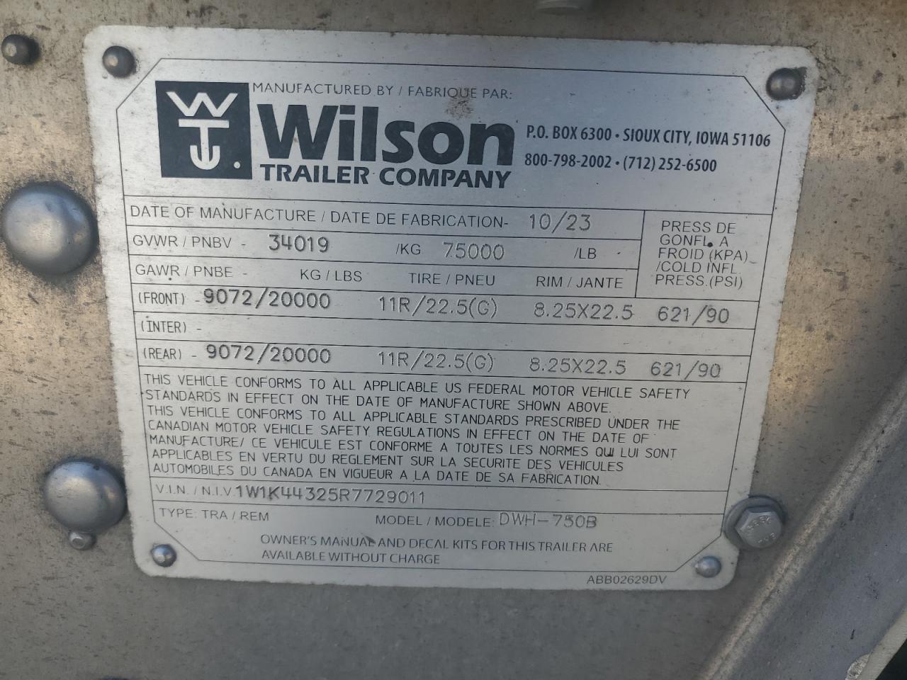 2024 WILSON Trailer VIN 1W1K44325R7729011 photo 10