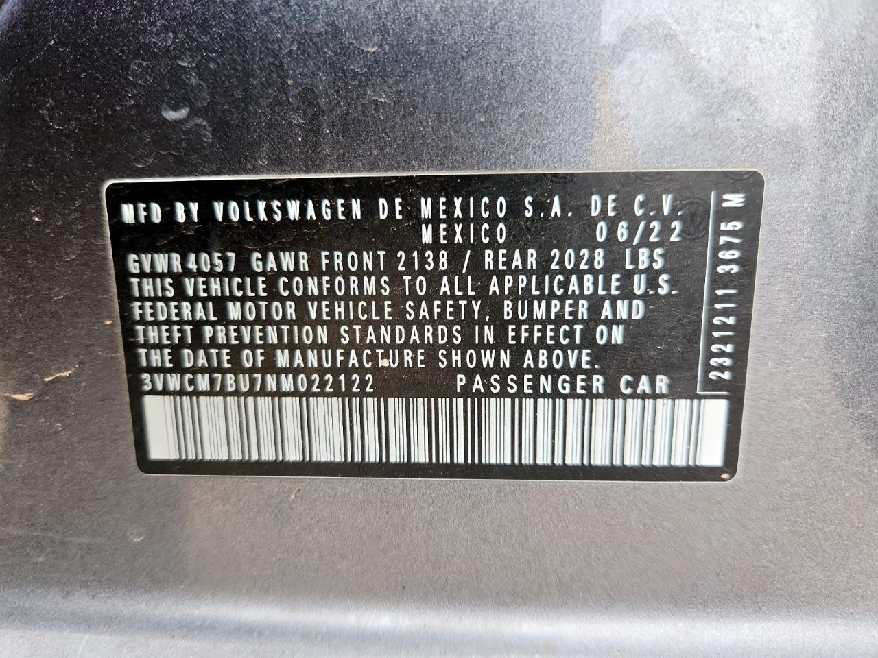 2022 Volkswagen Jetta VIN 3VWCM7BU7NM022122 photo 12