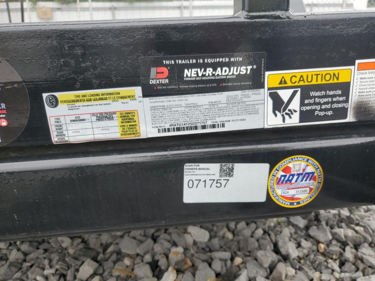 2025 INTERSTATE Trailers VIN 4RATU1412SC071757 photo 8