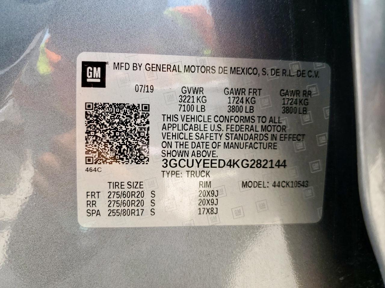 2019 Chevrolet All models VIN 3GCUYEED4KG282144 photo 12