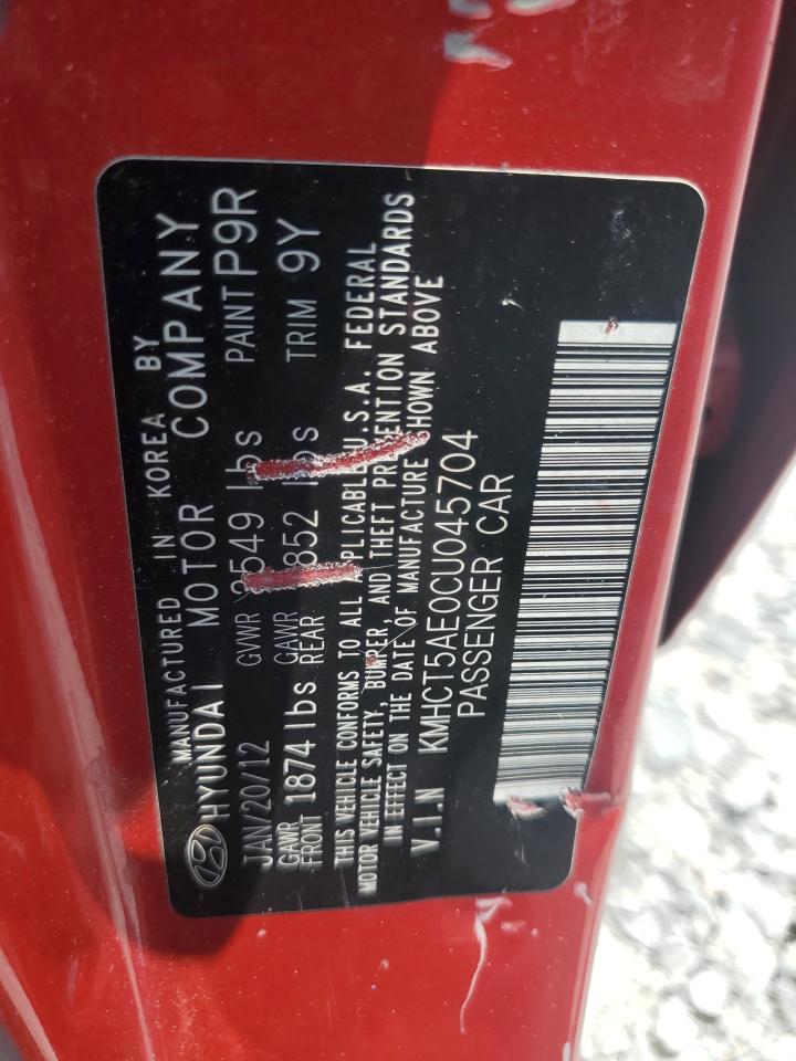 2012 Hyundai Accent VIN KMHCT5AE0CU045704 photo 12