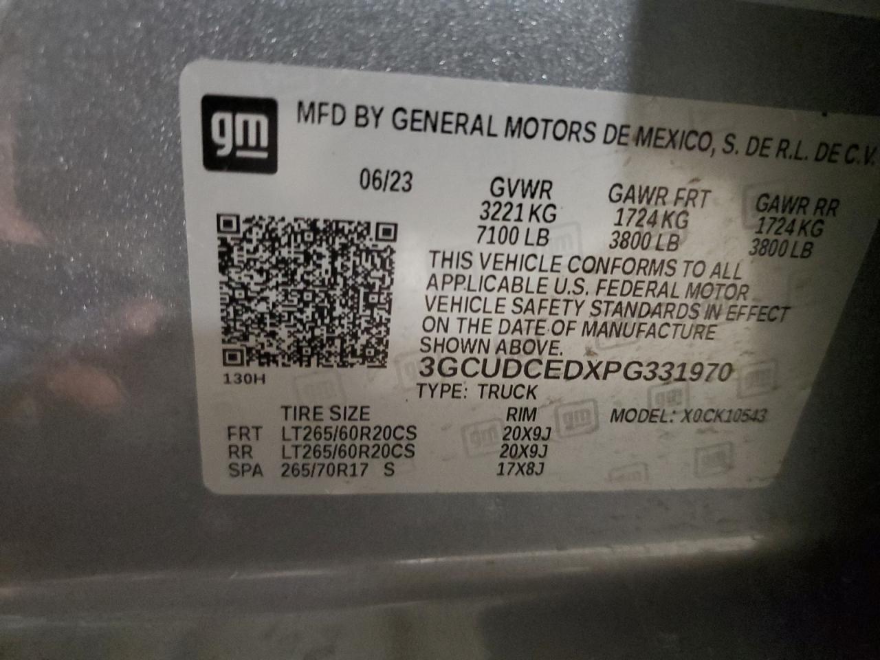 2023 Chevrolet All models VIN 3GCUDCEDXPG331970 photo 12
