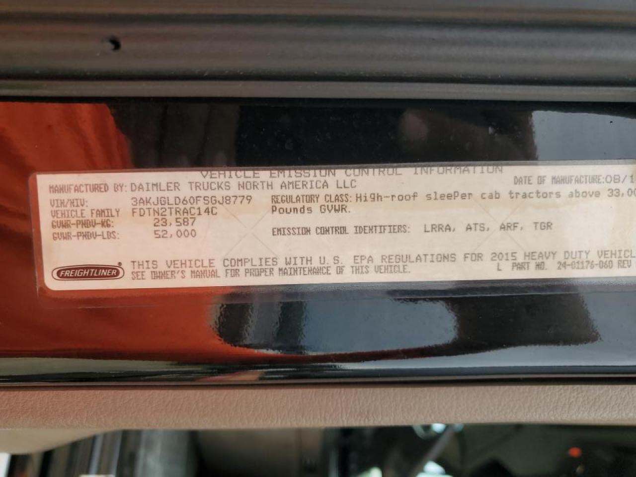 2015 FREIGHTLINER All other VIN 3AKJGLD60FSGJ8779 photo 10