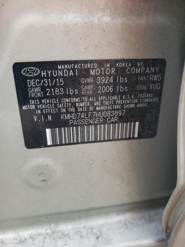 2017 Hyundai Elantra VIN KMHD74LF7HU083897 photo 12