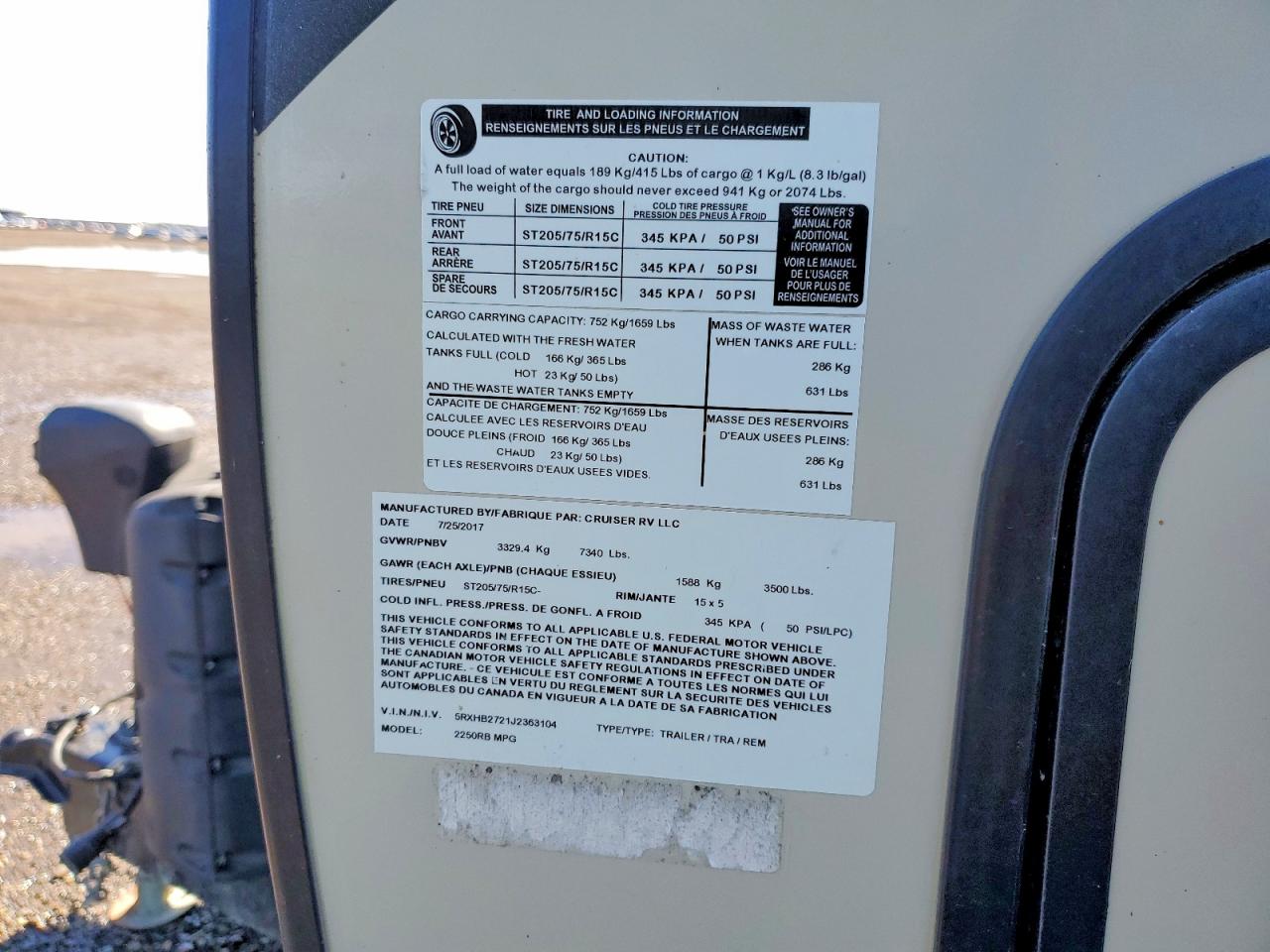 2018 CRUISER Recreation VIN 5RXHB2721J2363104 photo 8