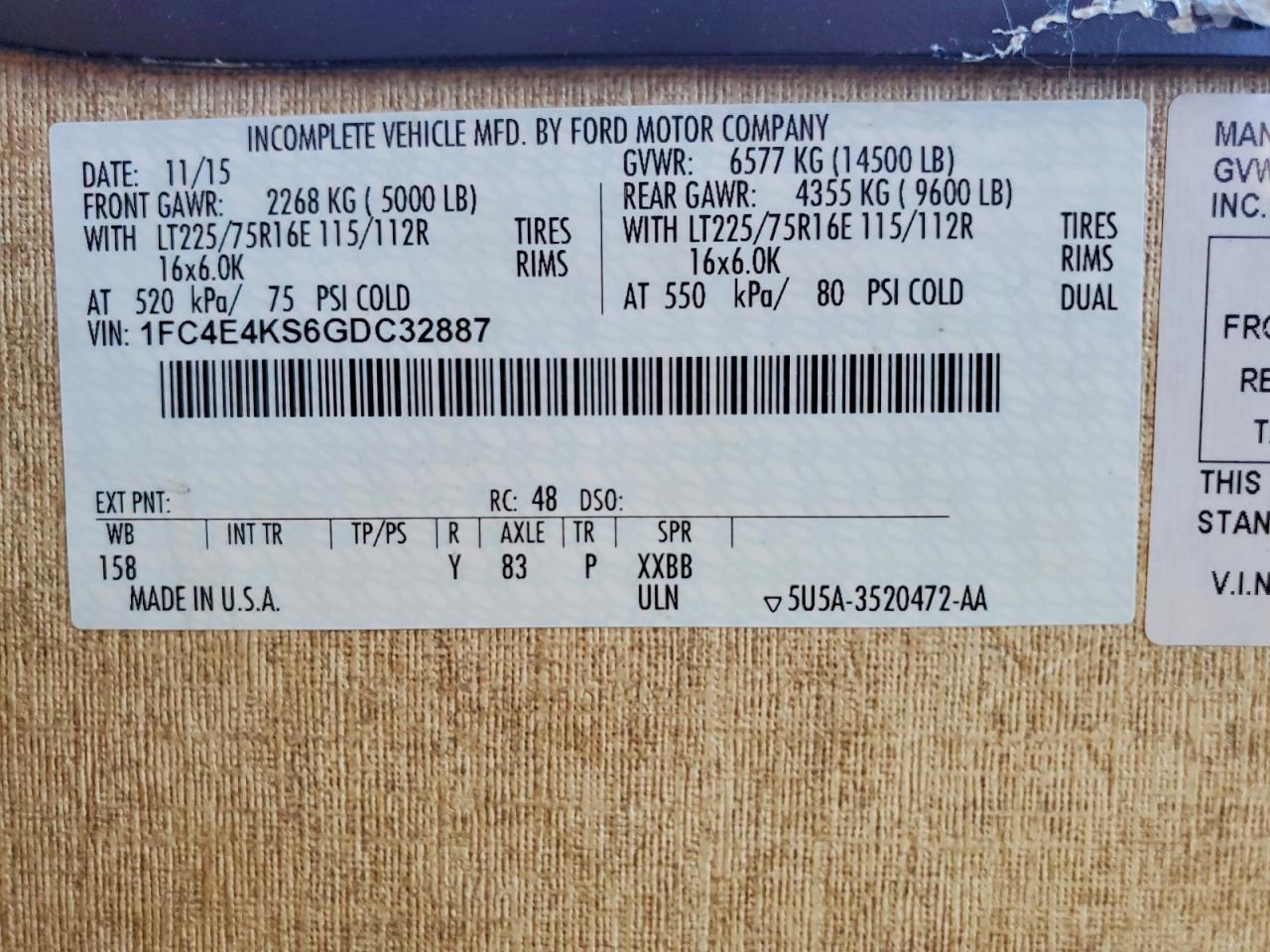 2016 Ford Econoline VIN 1FC4E4KS6GDC32887 photo 10