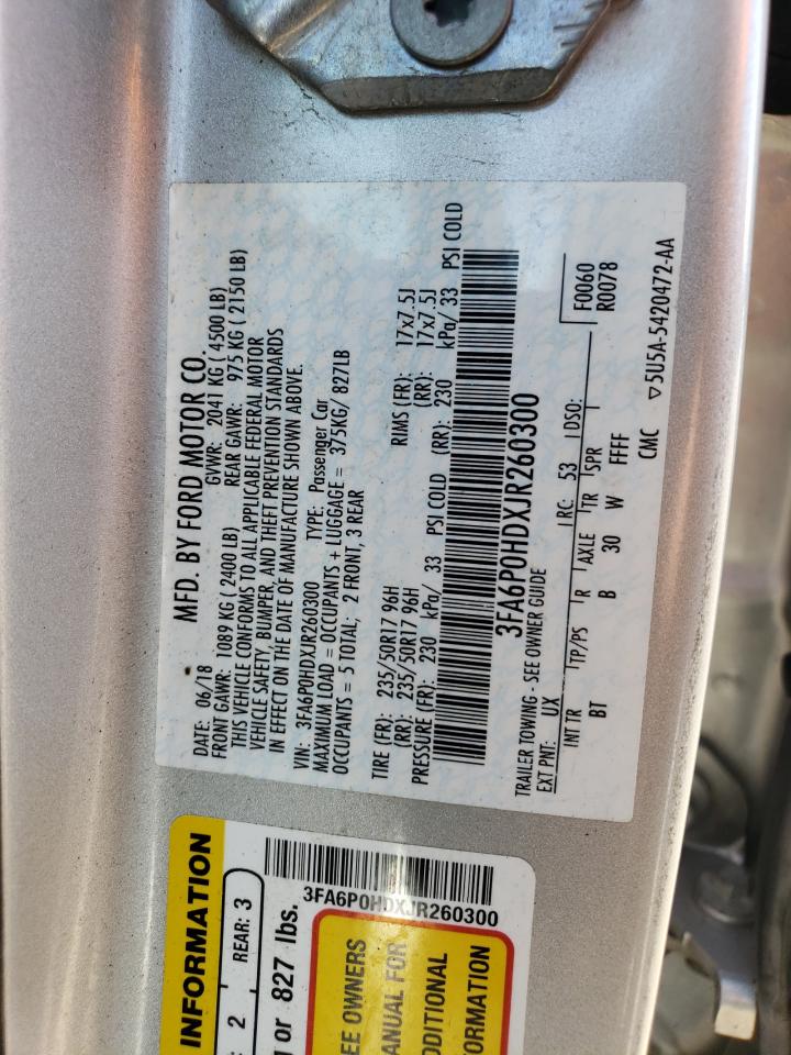 2018 FORD Fusion se VIN 3FA6P0HDXJR260300 photo 12