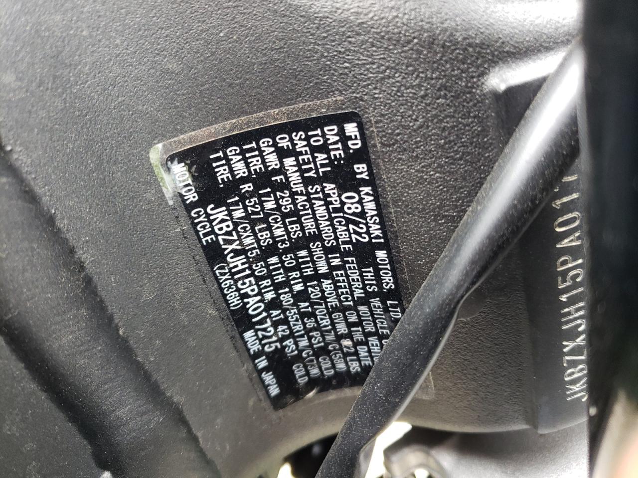 2023 KAWASAKI Zx636 VIN JKBZXJH15PA017215 photo 10
