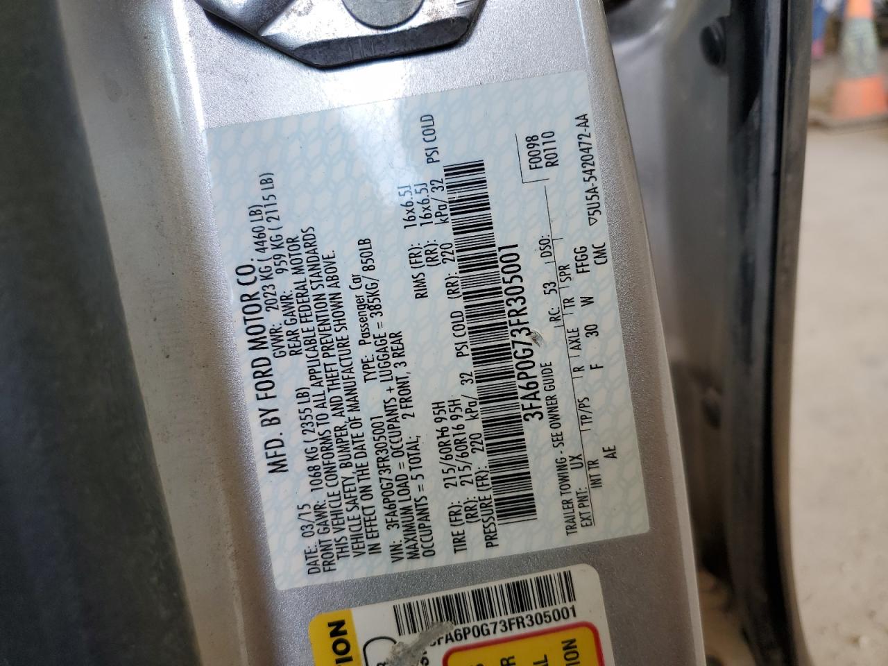 2015 FORD Fusion VIN 3FA6P0G73FR305001 photo 12