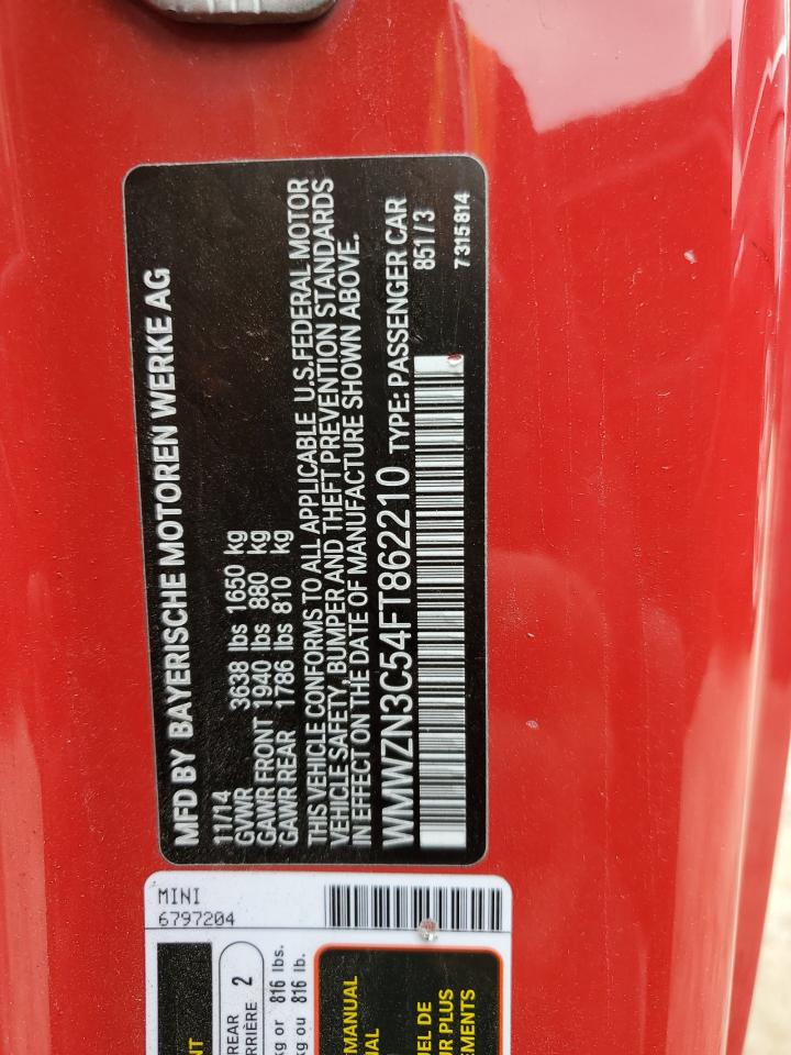 2015 MINI Cooper VIN WMWZN3C54FT862210 photo 12