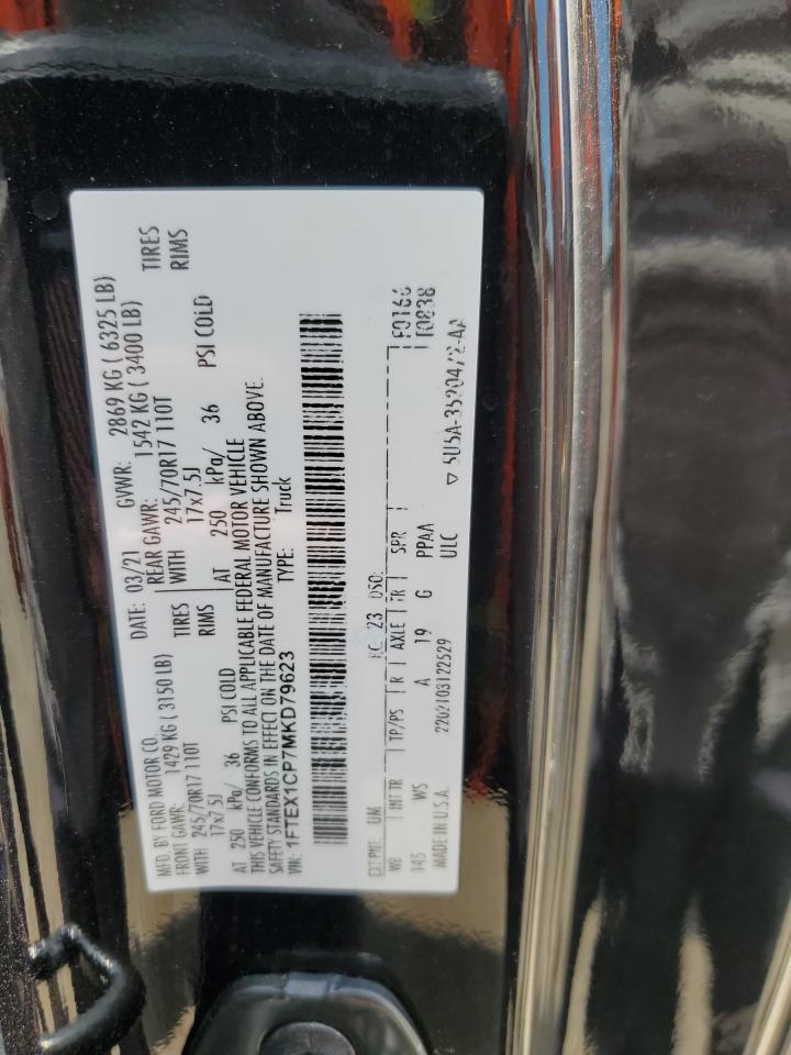 2021 FORD F-150 VIN 1FTEX1CP7MKD79623 photo 12