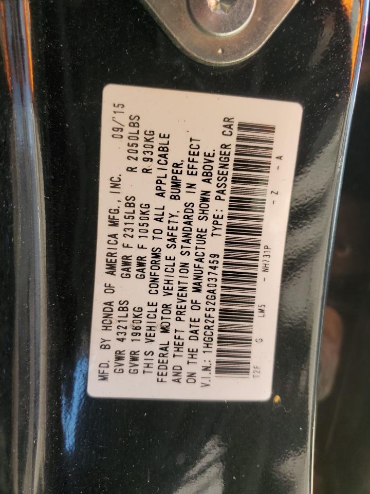 2016 Honda Accord spo VIN 1HGCR2F52GA037459 photo 12