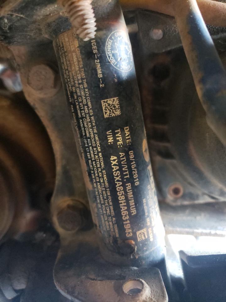2017 POLARIS SPORTSMAN 850 VIN 4XASXA858HA631943 photo 10