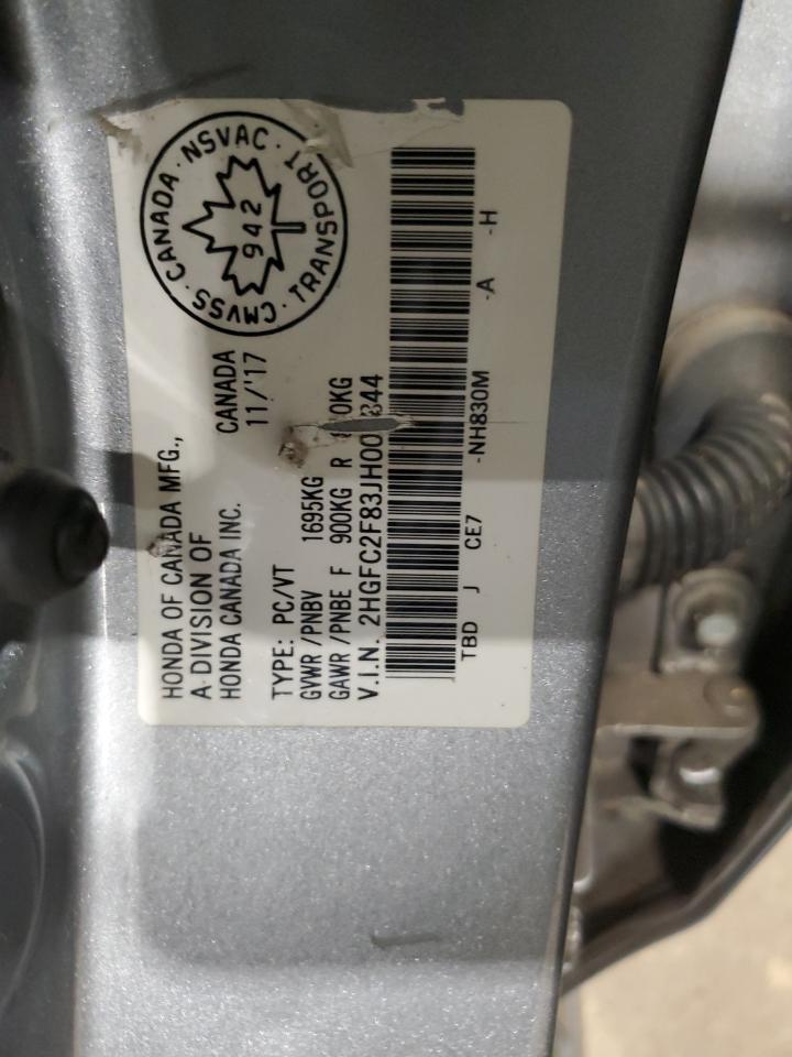2018 HONDA Civic ex VIN 2HGFC2F83JH004844 photo 12