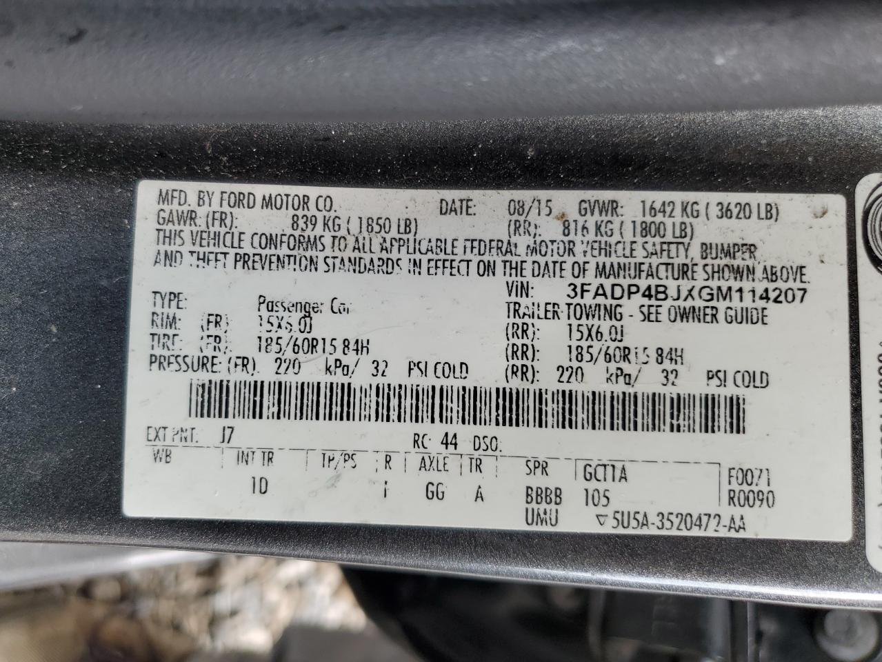 2016 Ford Fiesta VIN 3FADP4BJXGM114207 photo 12