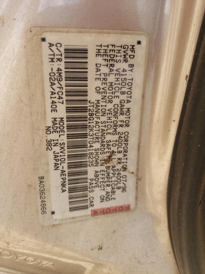 1996 Toyota Camry VIN JT2BG12K3T0418235 photo 12