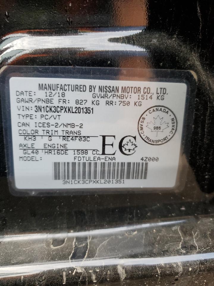 2019 NISSAN Micra VIN 3N1CK3CPXKL201351 photo 12