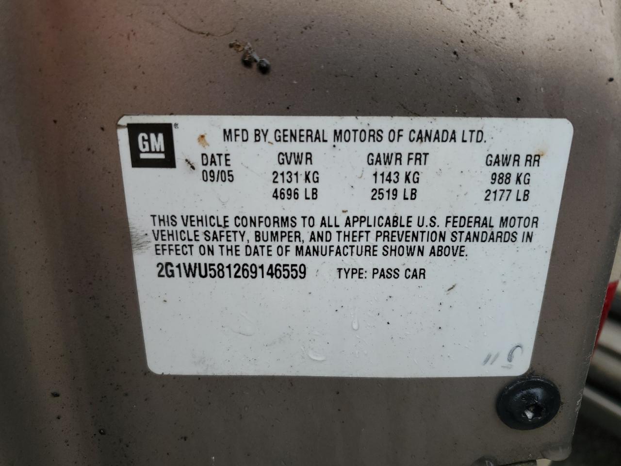 2006 Chevrolet Impala VIN 2G1WU581269146559 photo 12