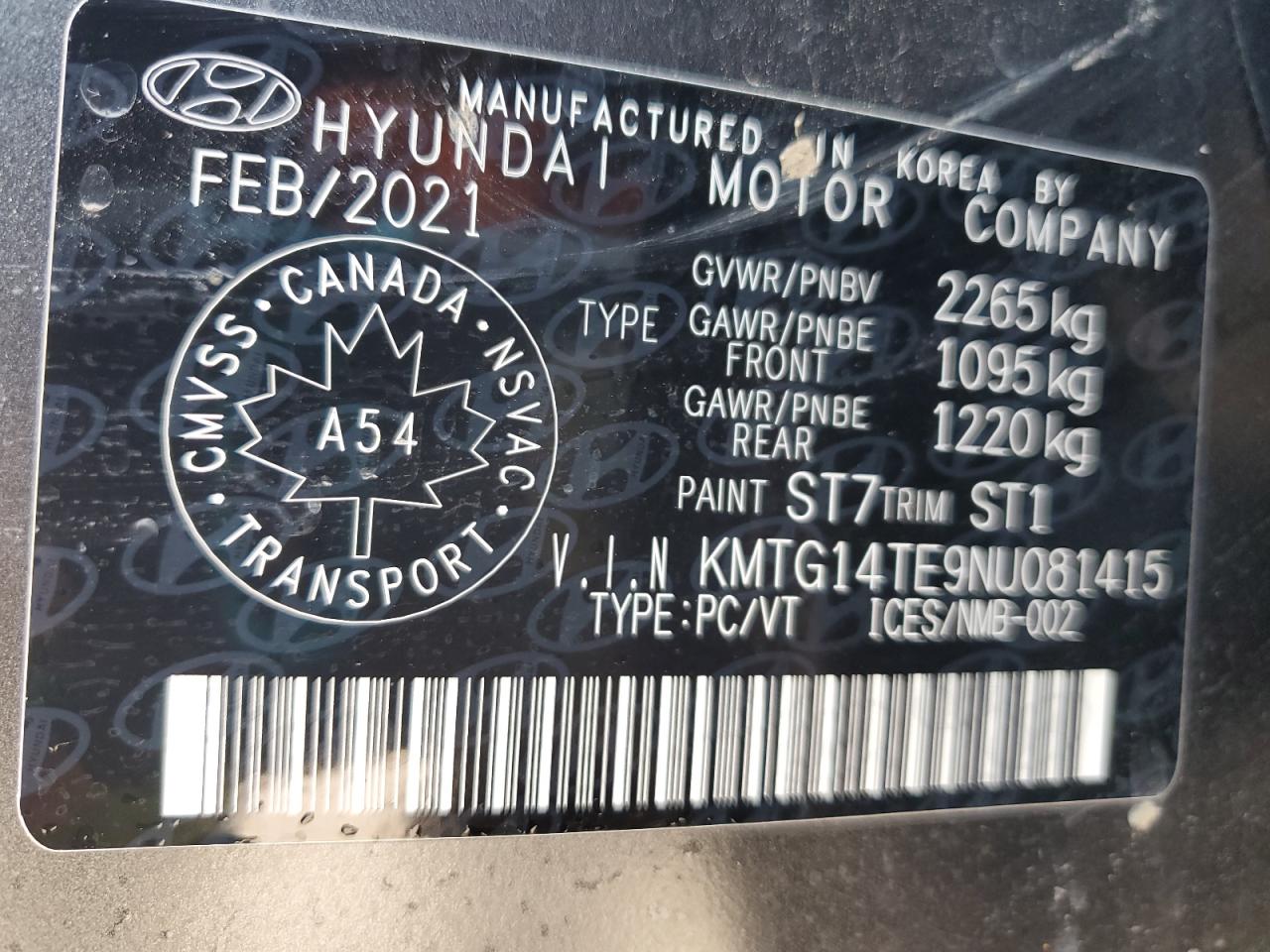 2022 Genesis G70 launch VIN KMTG14TE9NU081415 photo 12