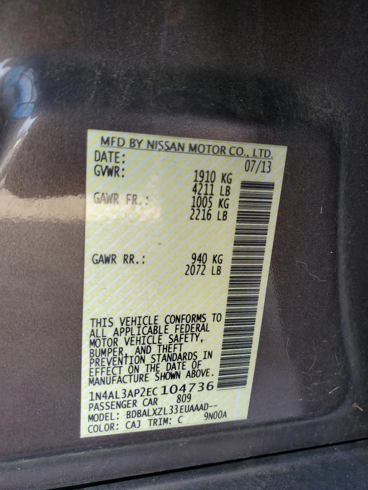 2014 Nissan Altima VIN 1N4AL3AP2EC104736 photo 12