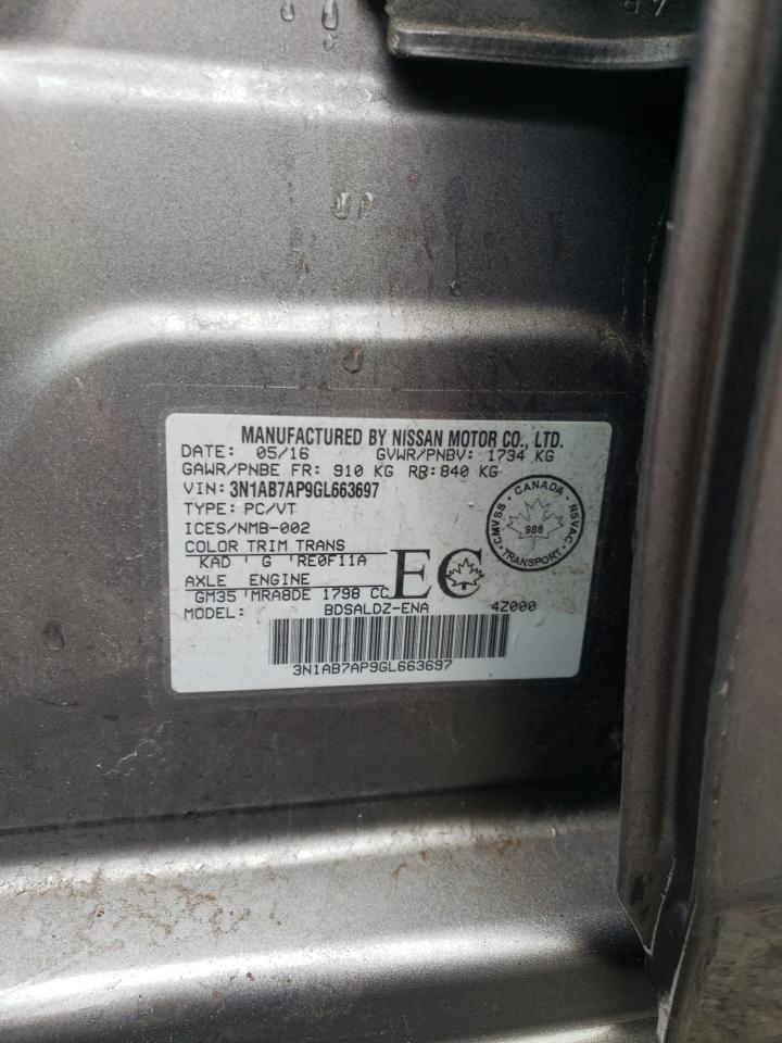 2016 NISSAN Sentra s VIN 3N1AB7AP9GL663697 photo 12