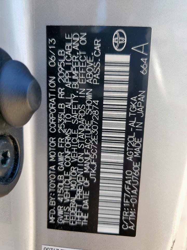 2014 TOYOTA Scion VIN JTKJF5C72E3072874 photo 12