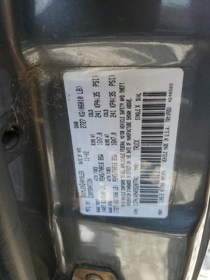 2003 Dodge Dakota VIN 1D7HL42N03S207741 photo 12