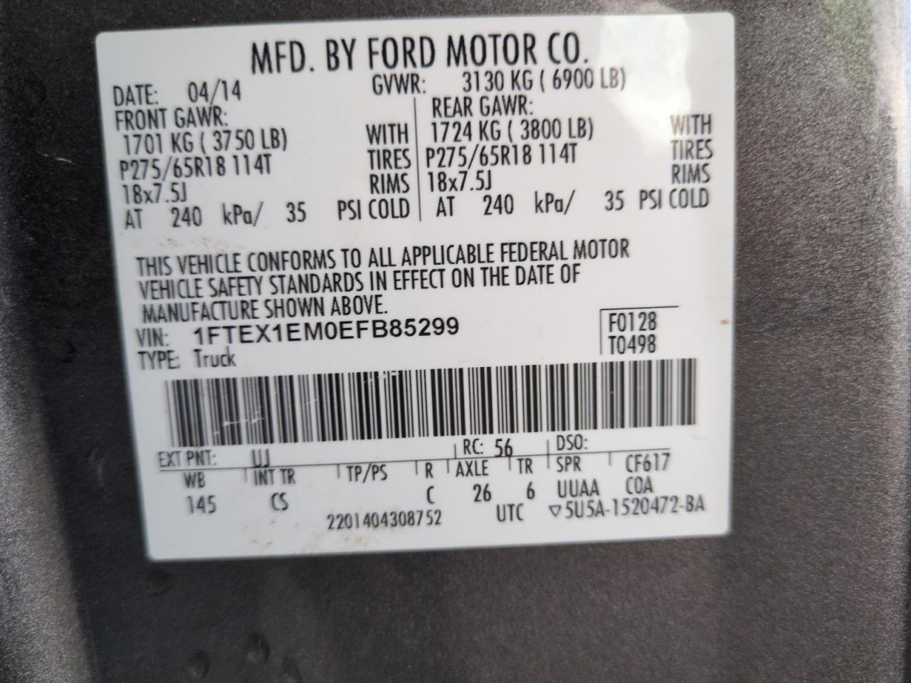 2014 Ford F150 VIN 1FTEX1EM0EFB85299 photo 12