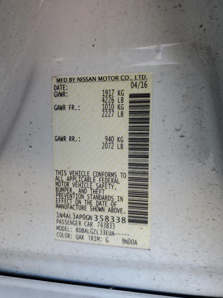 2016 NISSAN Altima VIN 1N4AL3AP0GN358338 photo 12