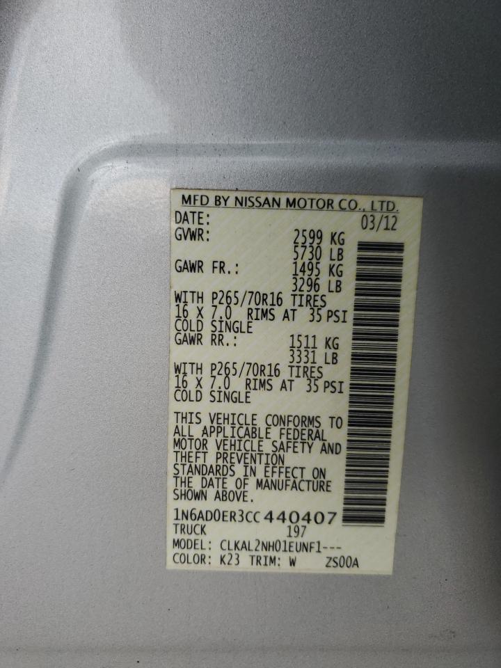 2012 Nissan Frontier VIN 1N6AD0ER3CC440407 photo 12