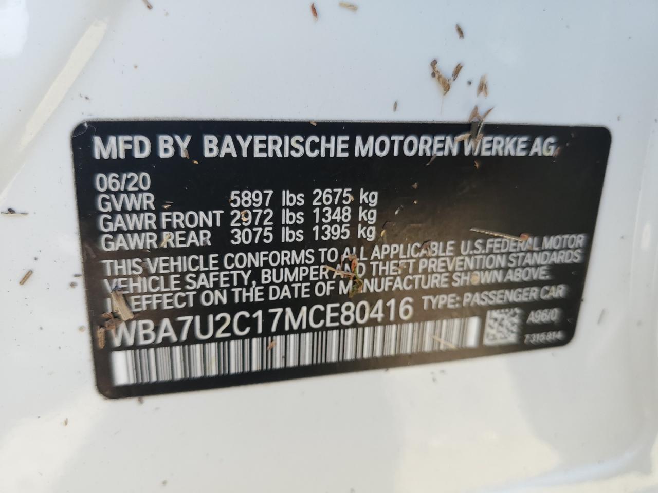 2021 BMW 7 series VIN WBA7U2C17MCE80416 photo 12
