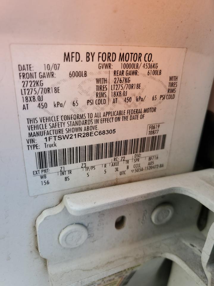 2008 Ford F250 VIN 1FTSW21R28EC68305 photo 12