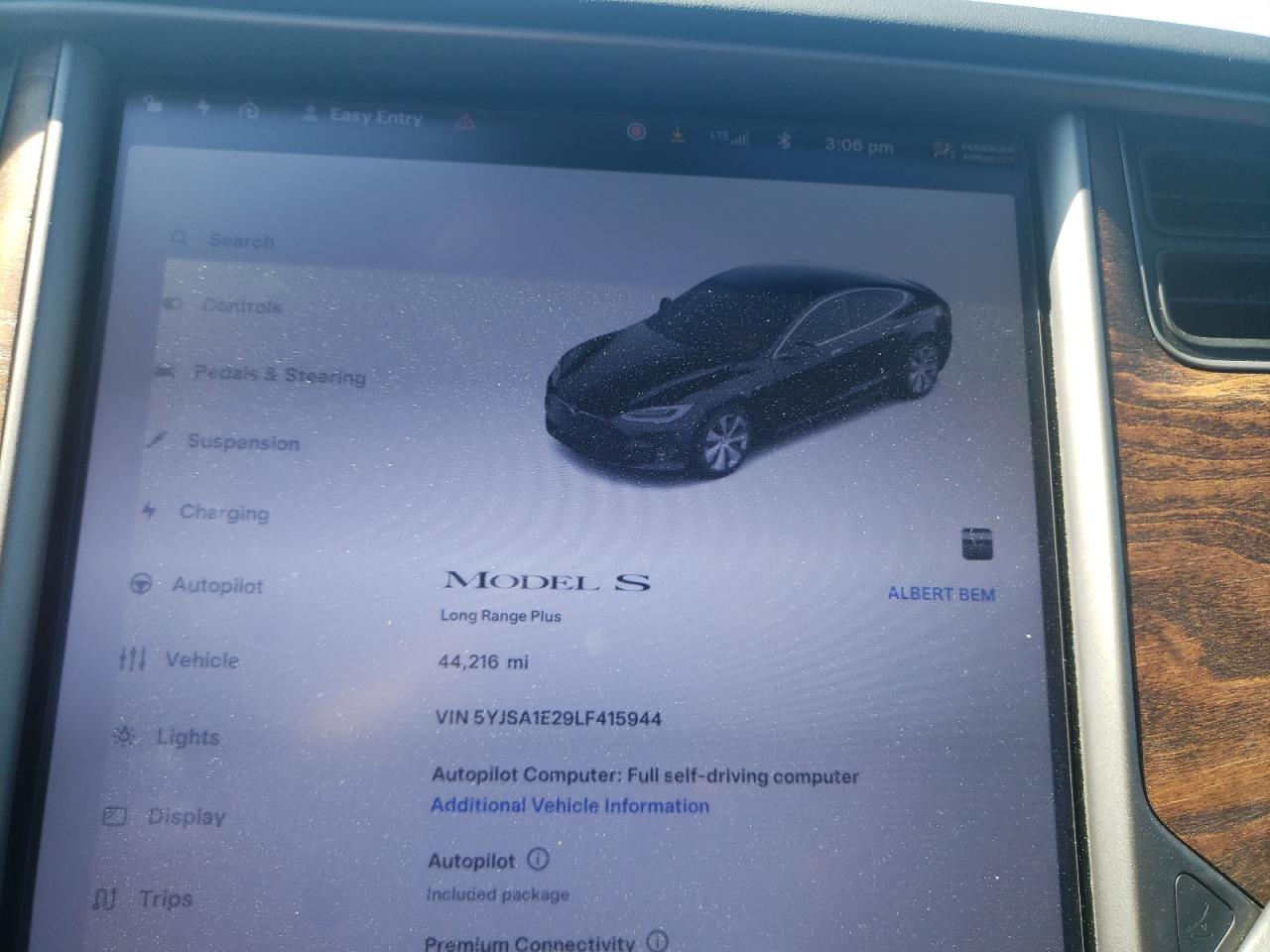2020 TESLA Model s VIN 5YJSA1E29LF415944 photo 9