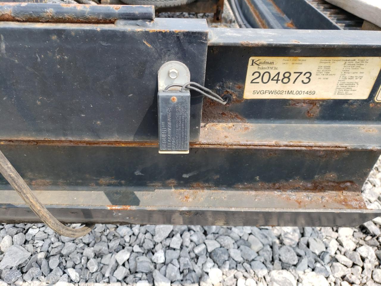 2021 KAUFMAN Trailer VIN 5VGFW5021ML001459 photo 8