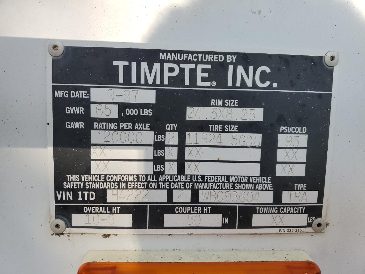 1998 TIMPTE All models VIN 1TDH42222WB093604 photo 10